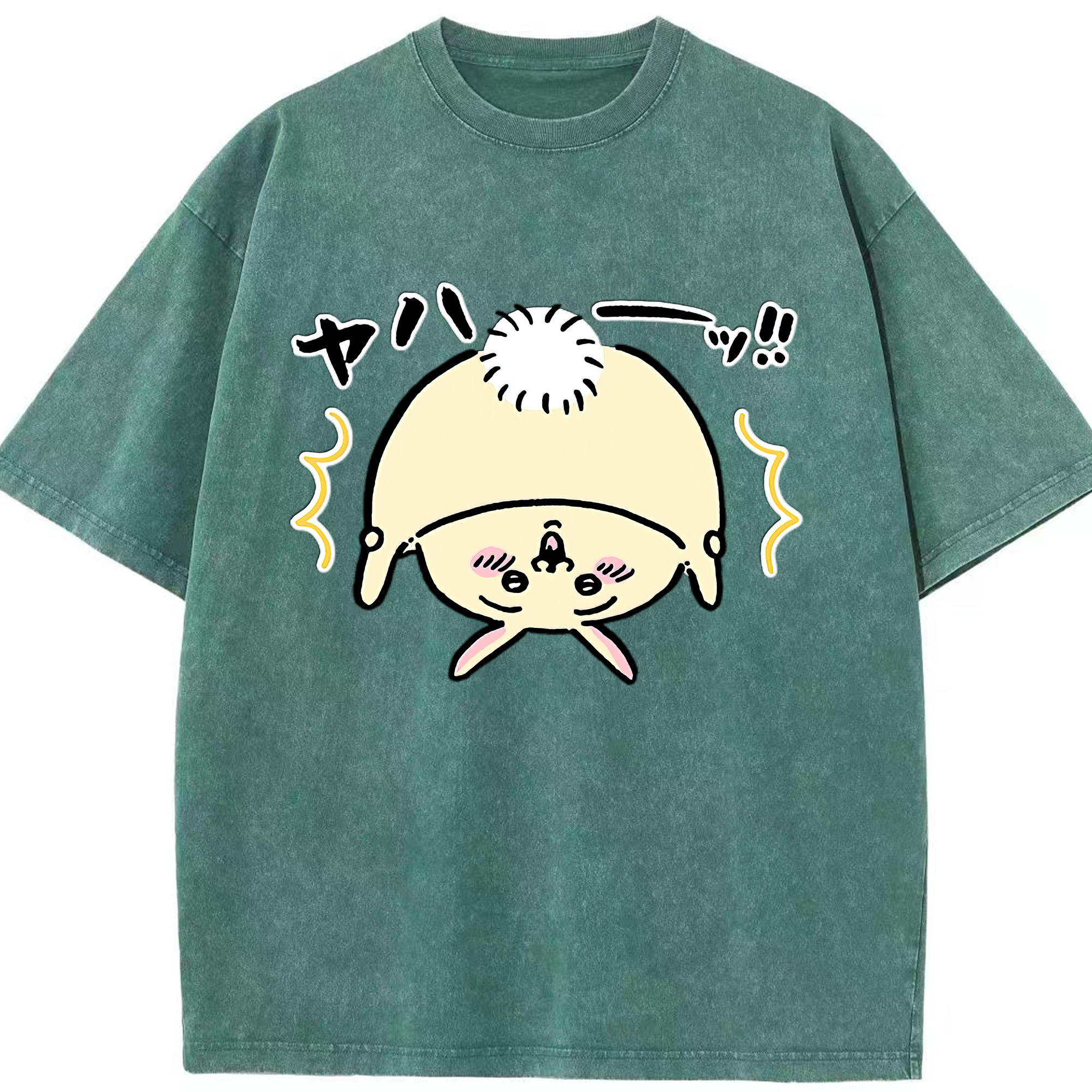 （画像用） ちいかわ うさぎ Chii-kawa usagi 綿100% ヴィンテージ風 半袖Tシャツ（フロントプリント）